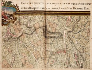 Highgaten, Kentish Townin, Hollowayn, Tottenhamin ja Newingtonin kartat. tekijältä John Rocque