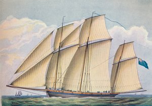 Aseistettu Lugger Close Vedelly with All Sail Set, 1825