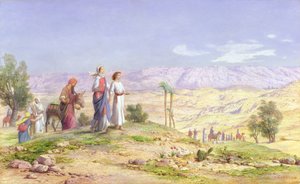 Pyhä perhe lähestyy Jerusalemia Nasaretista, 1878 (öljy kynällä aluksella)