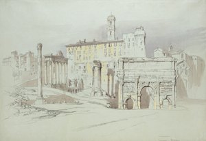 Palazzo Tolomein ikkuna Sienassa, jossa näkyy massiivikivien töykeä ja epäsymmetrinen sijoittaminen, 25.-27.6.1870 (akvarelli ja vartaloväri grafiitin päällä sinisellä kudospaperilla) tekijältä John Ruskin