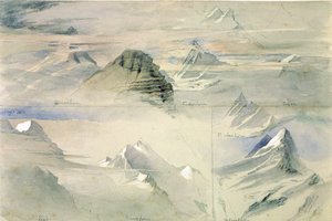 Alpine Peaks: Jungfrau ja muut, 1846 tekijältä John Ruskin
