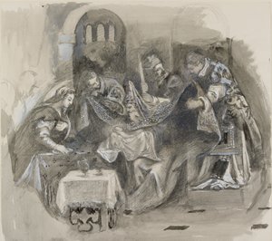 Piirustus Tintoretton ympärileikkauksesta Scuola Grande di San Roccossa, elokuu 1869 tekijältä John Ruskin