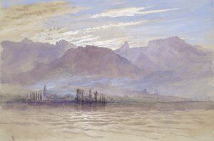 Aamu keväällä, koillistuulen kanssa, Veveyssä, touko-kesäkuu 1849 tai 1. toukokuuta 1869 tekijältä John Ruskin