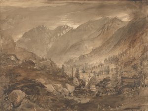 Vuoristomaisema, Macugnaga tekijältä John Ruskin