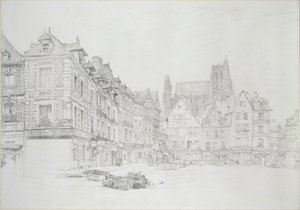 Study for Detail of the Market-Place, Abbeville, syys-lokakuu 1868 tekijältä John Ruskin