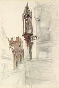 Cansignorio della Scalan hautaa ympäröivän markkinaraon tutkimus Veronassa, 1869 tekijältä John Ruskin