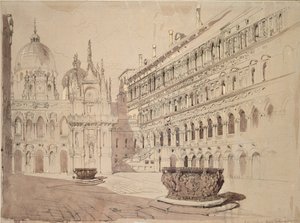 Ducal Palacen tuomioistuin, Venetsia, toukokuu 1841 tekijältä John Ruskin