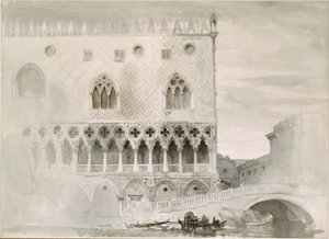 Herttuapalatsin ulkopuoli, Venetsia, 1852 tekijältä John Ruskin