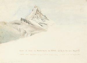 Matterhorn, Sveitsi, koillisesta, 1849 tekijältä John Ruskin