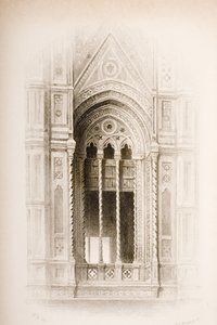 Leikkaus Campanile of Giottosta, Firenzestä, John Ruskinin teoksesta "Arkkitehtuurin seitsemän lamppua", kaiverrettu James Charles Armytage (n. 1820-97), julkaistu 1894 (kaiverrus)