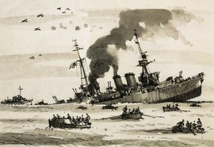 Maltan operaation jälkeen vuonna 1942 brittiläiset hävittäjät upottivat Cairo-aluksen. tekijältä John S. Smith