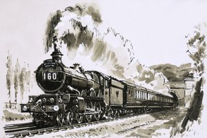Great Westernin käyttämät kuuluisat 4-6-0 "Castle"-luokan höyryveturit.