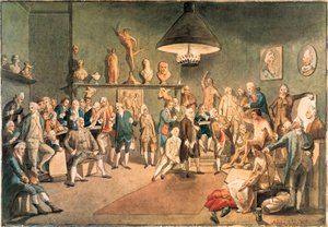 Lontoon kuninkaallisen akatemian akateemikot, kopio Johann Zoffanyn (1733-1810) maalauksen jälkeen