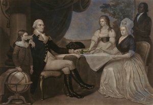 George Washington ja hänen perheensä tekijältä John Sartain