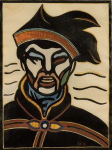 Saamelaiset juhlapuvussa (puupiirros) tekijältä John Savio