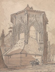 Saint Jacquesin itäpääty Dieppen kaupungissa, Normandiassa tekijältä John Sell Cotman