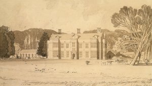 Felbrigg Hall, Norfolk, 1818 (kynä ja harmaa pesu paperille) tekijältä John Sell Cotman