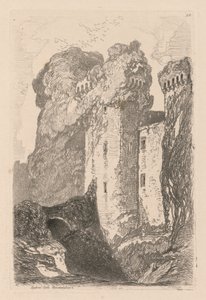 Liber Studiorum: Plate 24, Ragland Castle, Monmouthshire tekijältä John Sell Cotman
