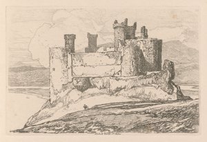 Liber Studiorum: Plate 25, Harlech Castle, N. Wales tekijältä John Sell Cotman