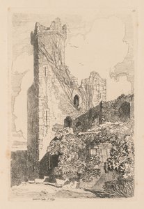 Tutkimuskirja: Plate 32, Caernarvon Castle, N. Wales tekijältä John Sell Cotman