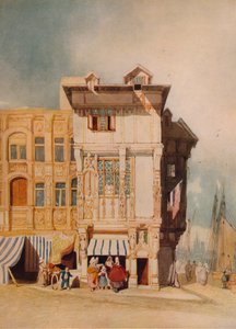 Vanhat talot hahmoilla, c1836 tekijältä John Sell Cotman
