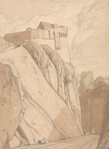 Osa vanhoja linnoituksia Saint Lossa, Normandiassa tekijältä John Sell Cotman