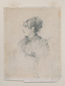 Rouva Parrin(?), rouva John Sell Cotmanin sisaren muotokuva, nimeltään "Rouva J S Cotmanin muotokuva", n. 1815 (grafiitti ja liitu paperille) tekijältä John Sell Cotman