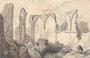Vapaakoulun takana oleva raunio, Thetford, Suffolk. tekijältä John Sell Cotman
