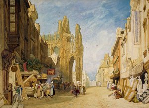 Katukuvaus Alenconissa, Normandiassa, 1828 tekijältä John Sell Cotman
