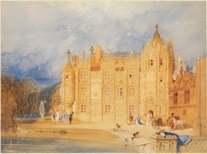 Apotin talo, Saint-Ouenin luostari, Rouen tekijältä John Sell Cotman