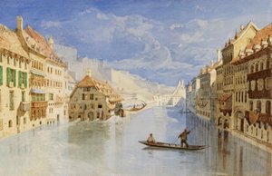 Namurin yläpuolella sijaitseva linnoitus Belgiassa Sambrejoelta nähtynä tekijältä John Sell Cotman