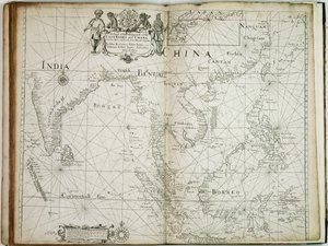 Kartta Itä-Intian ja Kiinan kaupallisesta osasta ja sen lähisaarista Surratista Japaniin. tekijältä John Seller