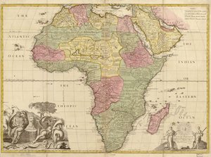 Afrikka - korjattu Lontoon ja Pariisin kuninkaallisen seuran havaintojen perusteella. LOC 2005625330