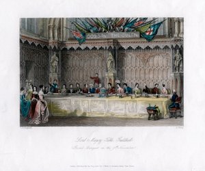 Lord Mayors -pöytä, suuret juhlat, Guildhall, Lontoon kaupunki, 1800-luku.