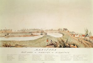 Manitoba, joka näyttää Hudson Bay Companyn kauppaaseman, 1871
