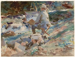 Taiteilija työpöydän ääressä tekijältä John Singer Sargent
