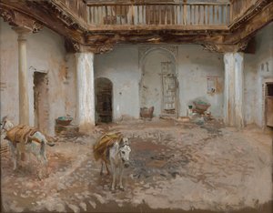 Courtyard, Casa del Chapiz tekijältä John Singer Sargent