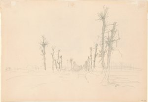 Tuhoutunut maisema [verso] tekijältä John Singer Sargent