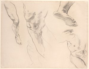 Figuuritutkimukset alastonnuoresta tekijältä John Singer Sargent