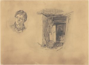 Pojan pää ja hökkelin sisäänkäynti, 1871. tekijältä John Singer Sargent
