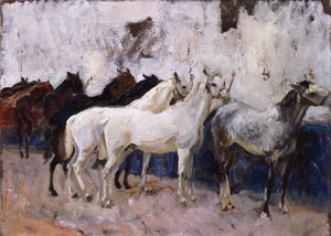 Hevoset Palmassa, Mallorcalla, Espanjassa, 1908 tekijältä John Singer Sargent