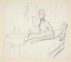 Nainen teepöydässä tekijältä John Singer Sargent