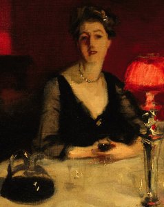 Le Verre de porto: yksityiskohta Edith Vickersistä tekijältä John Singer Sargent