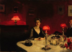 Portin lasi (ruokapöytä yöllä) tekijältä John Singer Sargent