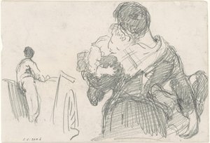 Äiti ja lapsi [recto] tekijältä John Singer Sargent