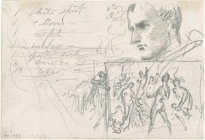 Napoleonin pää ja Pariisin tuomio [verso] tekijältä John Singer Sargent