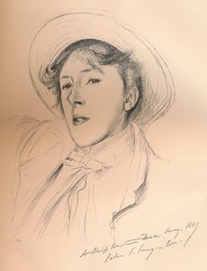 Muotokuvaluonnos neiti Violet Paget Vernon Leestä, c1881 tekijältä John Singer Sargent