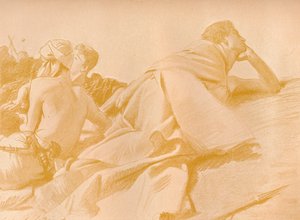 Makaavat hahmot David Saulin leirissä, n. 1905 tekijältä John Singer Sargent