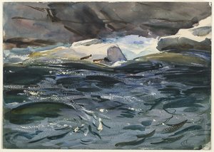 Salmon River, 1901 (läpinäkymätön ja läpikuultava wc ja grafiitti) tekijältä John Singer Sargent