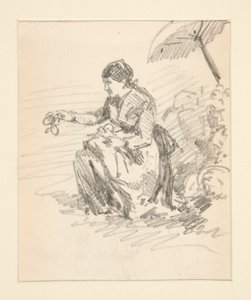 Istuva naisen hahmo tekijältä John Singer Sargent
